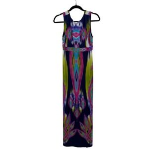 Chico's Maxi Dress Sleeveless Colorful Print Casual‎ Party Dress Size 1